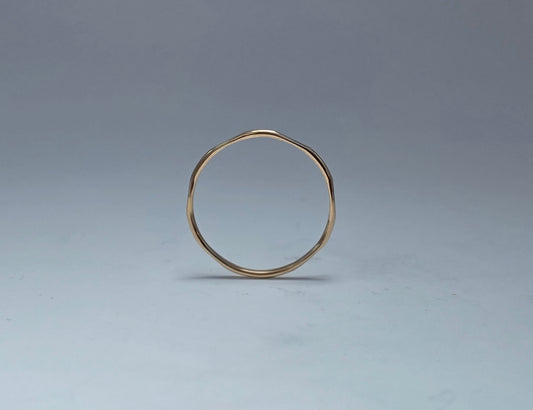 14 kt gold filled wire hammered ring