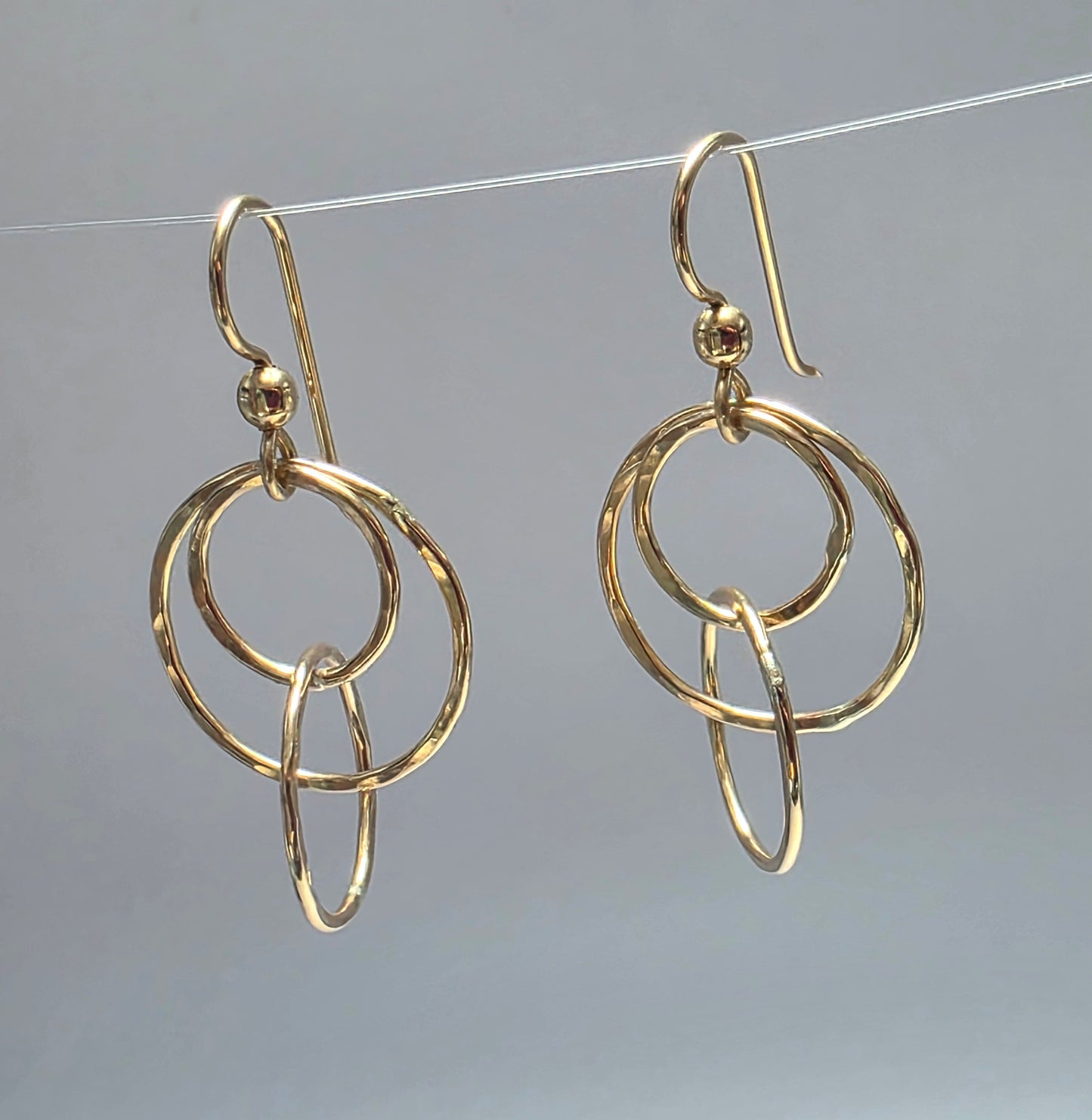Three Circle 14kt gold filled earrings