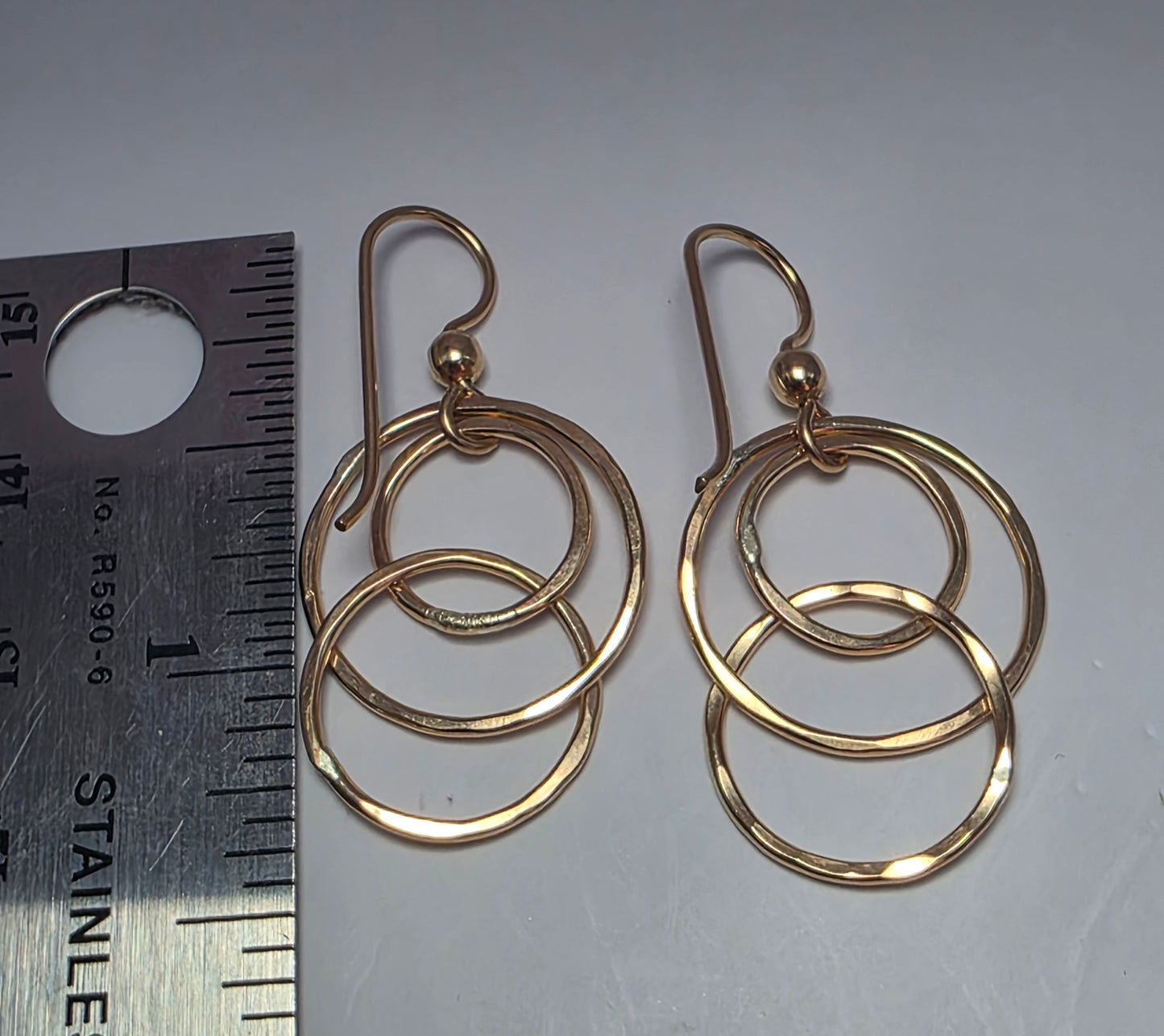 Three Circle 14kt gold filled earrings