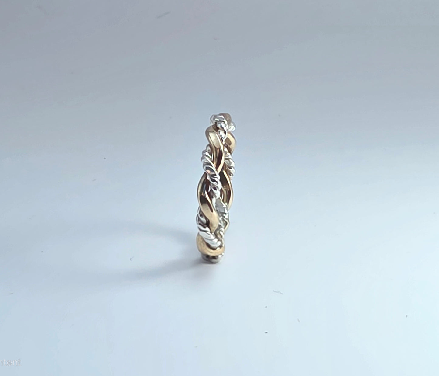 Two-toned textured silver twist ring 2/16" wide