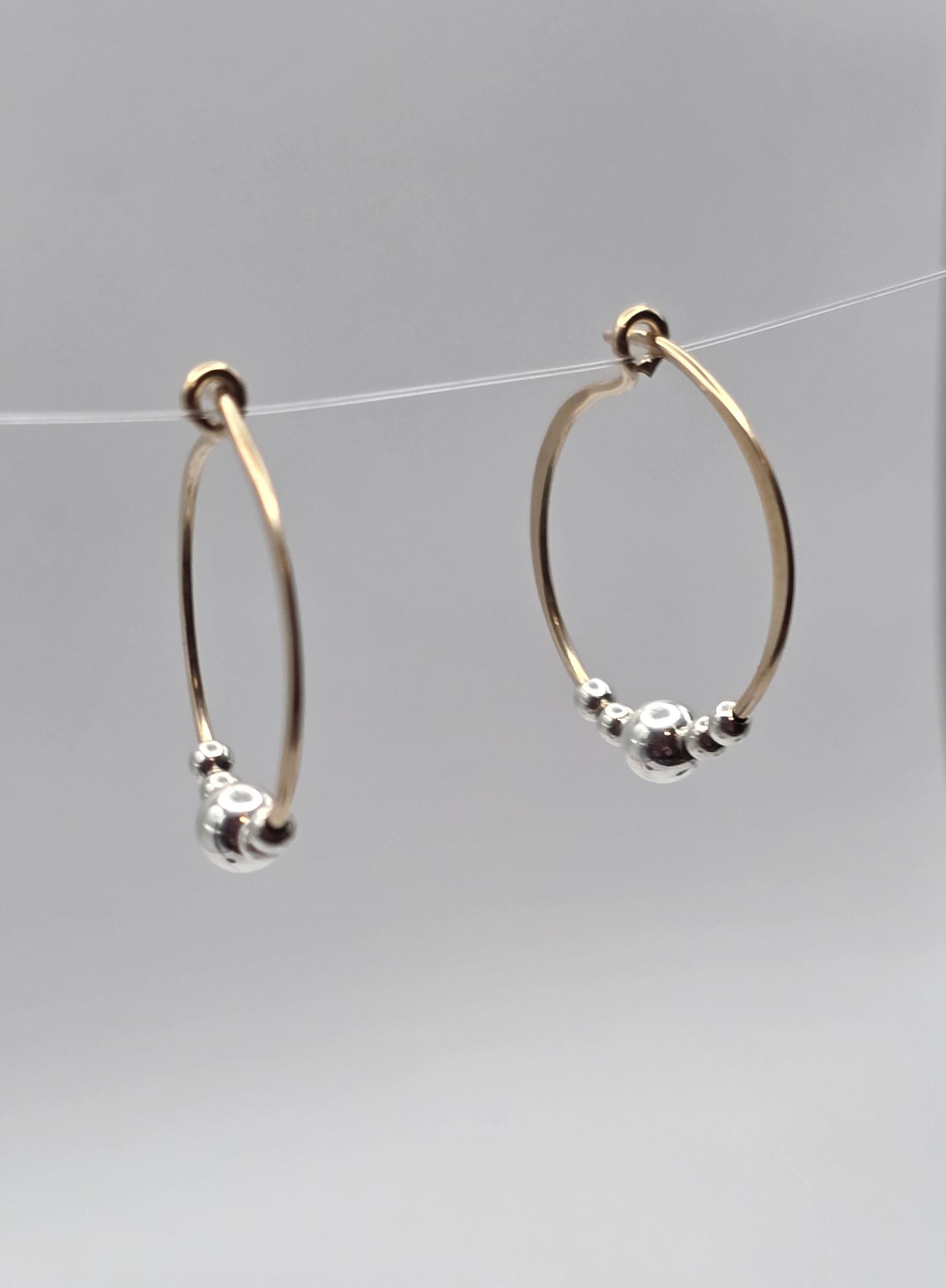 Two toned Large Hoop Earrings