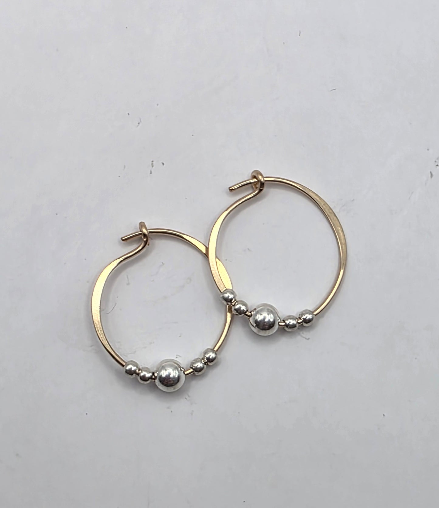 Two toned Large Hoop Earrings