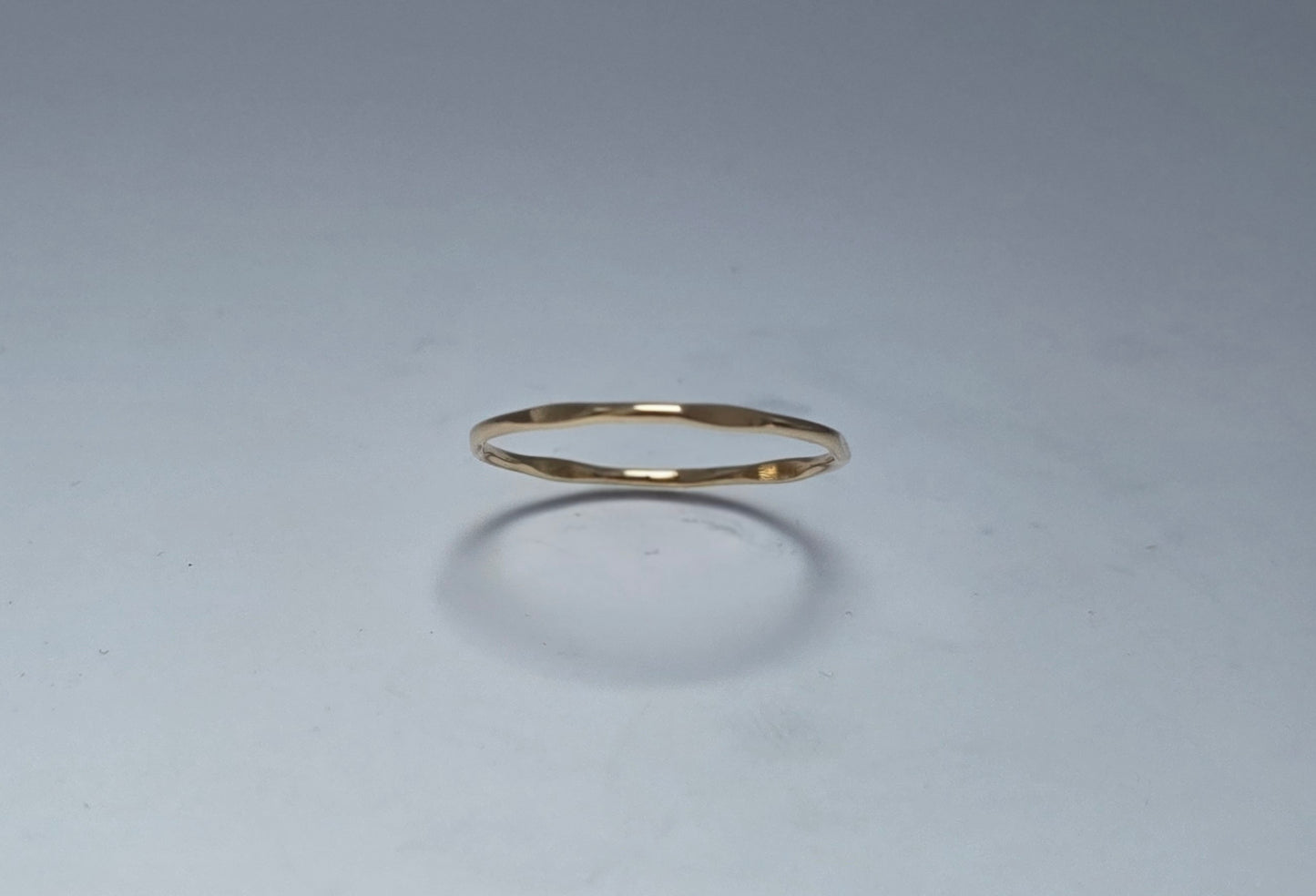 14 kt gold filled wire hammered ring