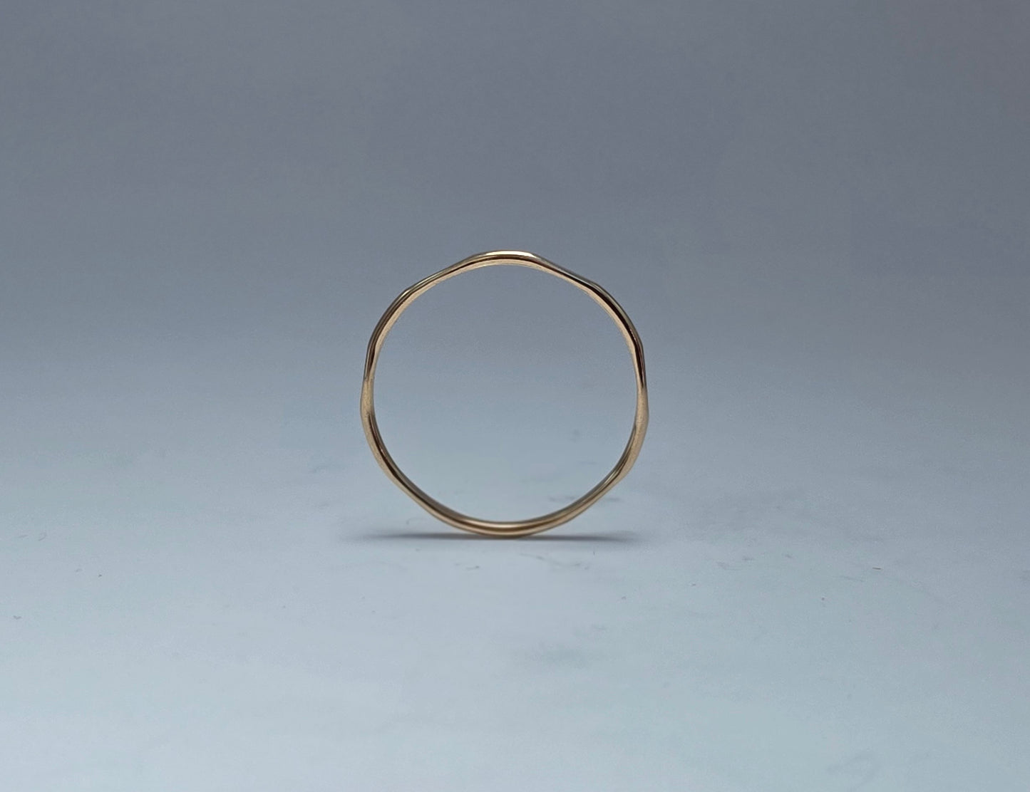 14 kt gold filled wire hammered ring