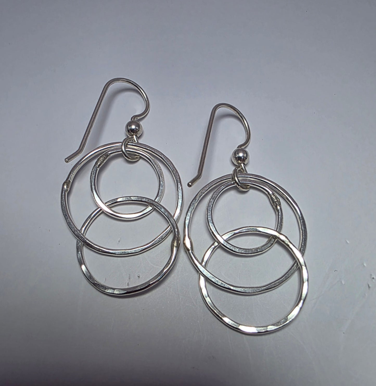 Three Circle Sterling Silver earrings