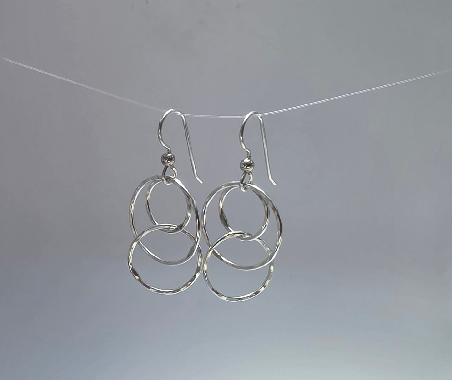 Three Circle Sterling Silver earrings