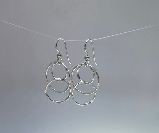 Three Circle Sterling Silver earrings