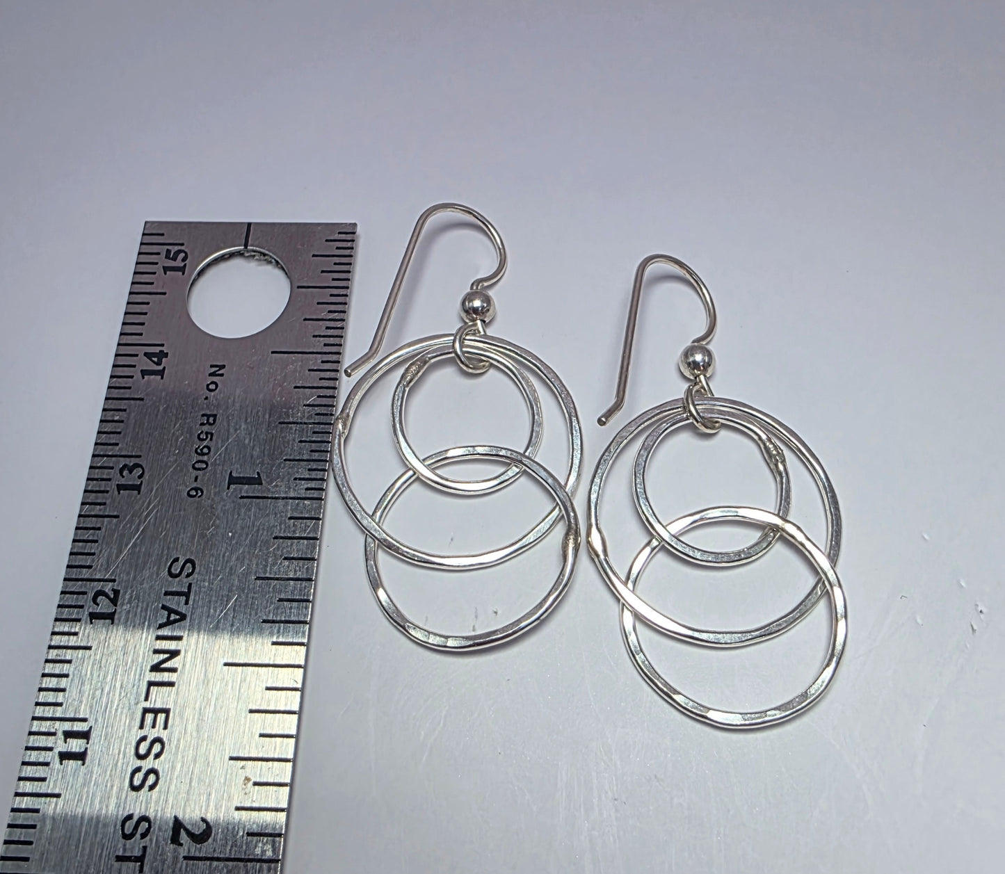Three Circle Sterling Silver earrings