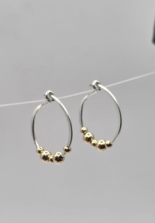 Two toned Medium Hoop Earrings