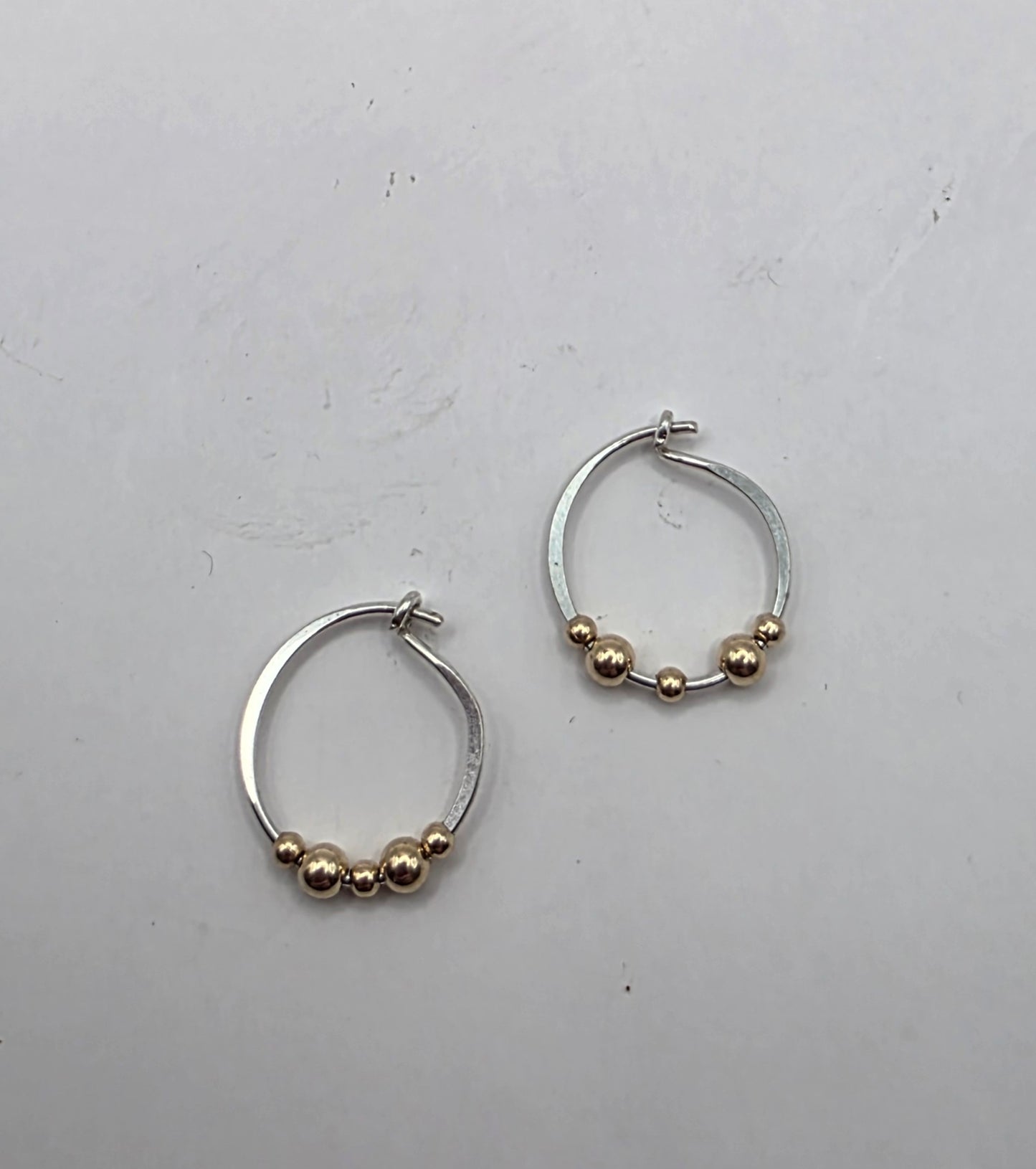 Two toned Medium Hoop Earrings