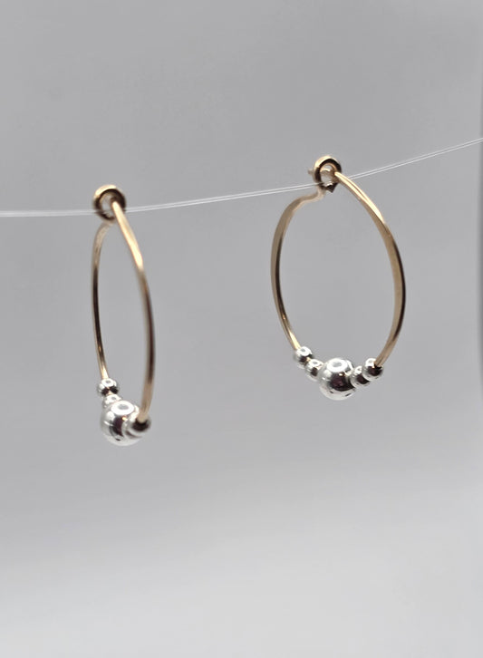 Two toned Large Hoop Earrings