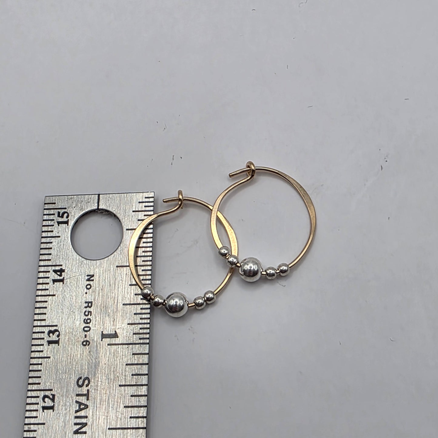 Two toned Large Hoop Earrings